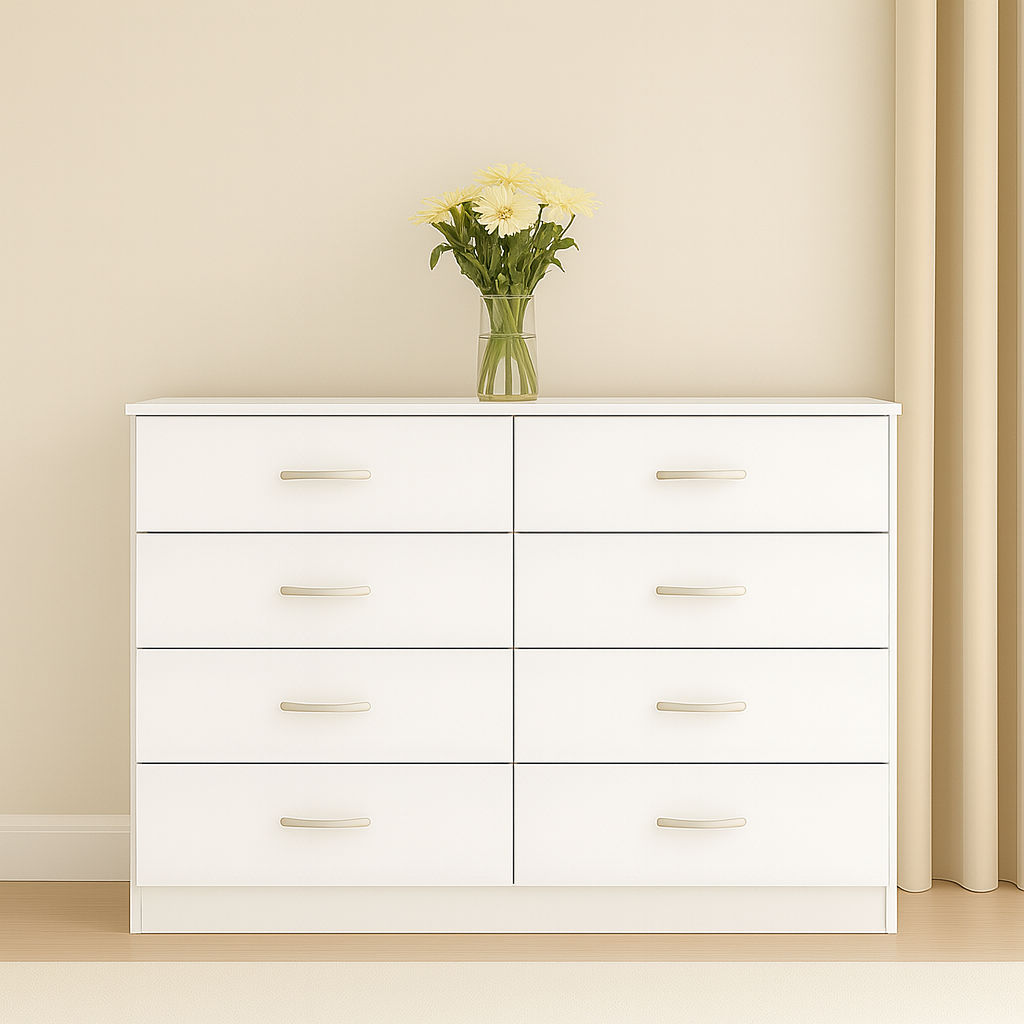 Chiswick 8 Drawer Cabinet in Gloss White
