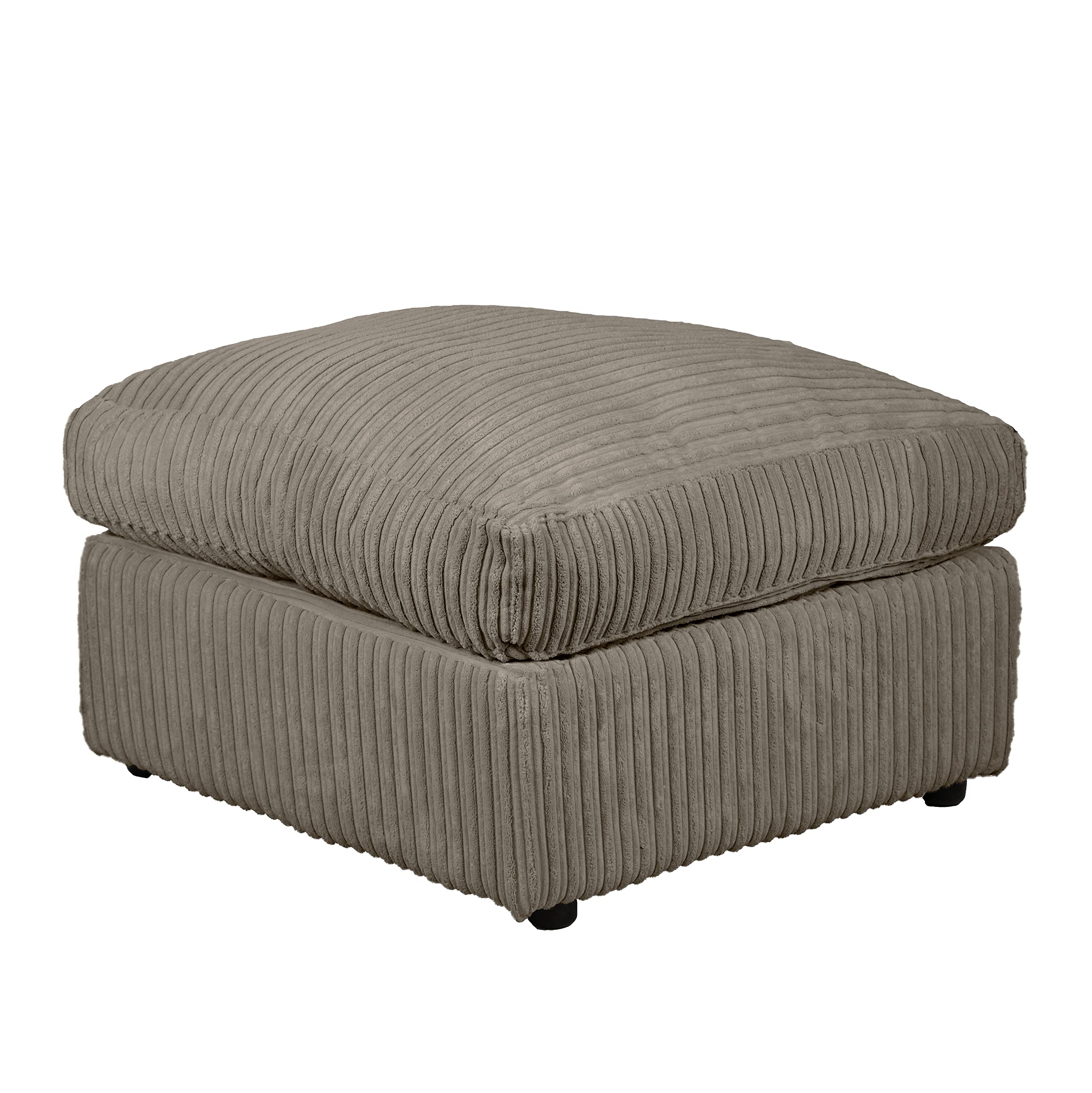 Dylan Jumbo Cord Fabric Footstool in Coffee