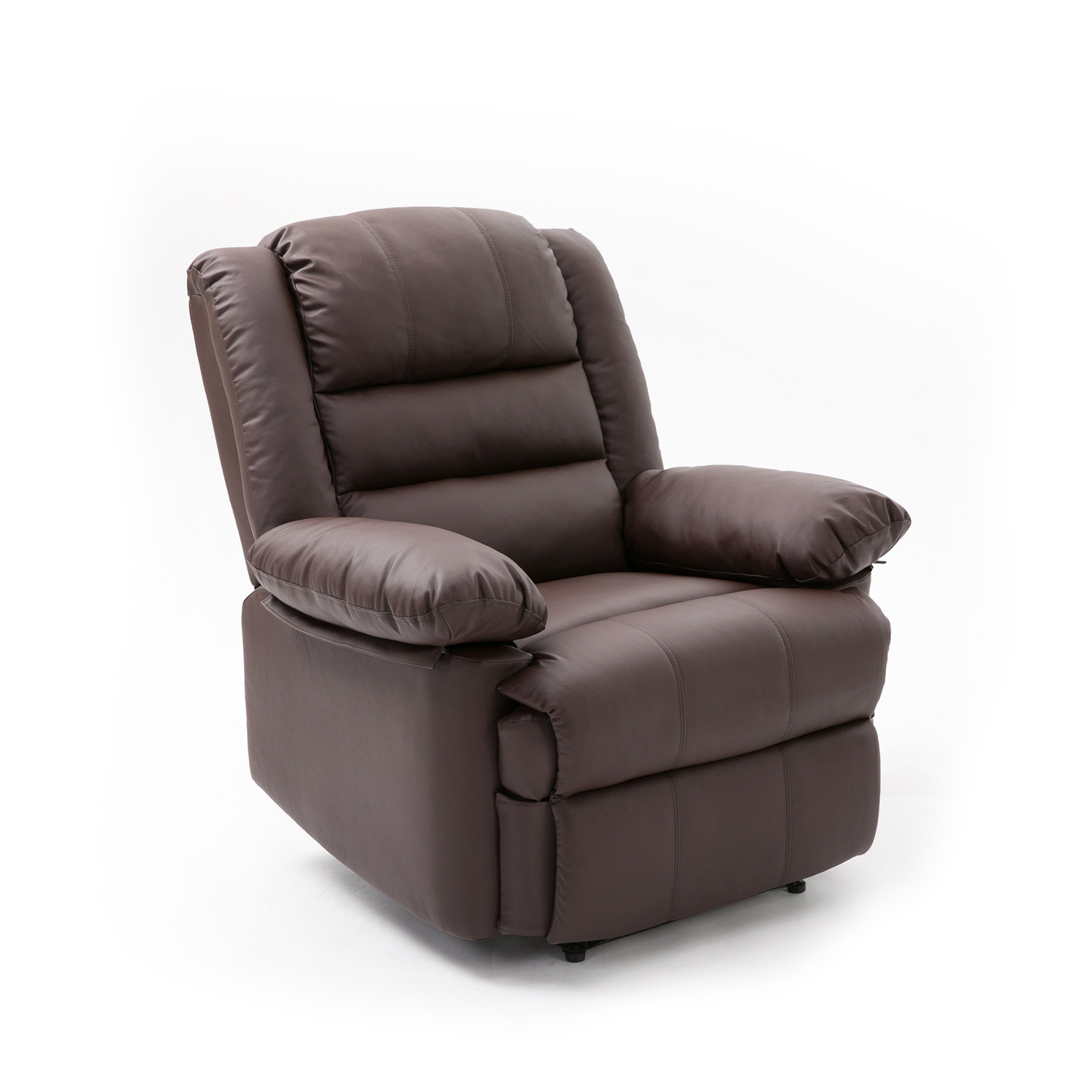 Lisbon Home Lounge Leather Manual Recliner Armchair in Brown